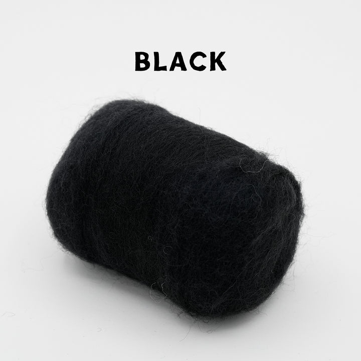 Corriedale Wool Black – Premium Wool Roving for Needle Felting & Crafts | Woolbuddy