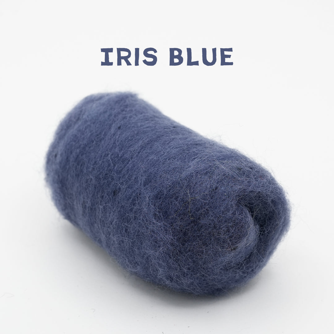Corriedale Wool Iris Blue – Premium Wool Roving for Needle Felting & Crafts | Woolbuddy