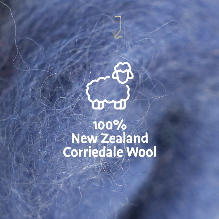 Corriedale Wool Iris Blue – Premium Wool Roving for Needle Felting & Crafts | Woolbuddy