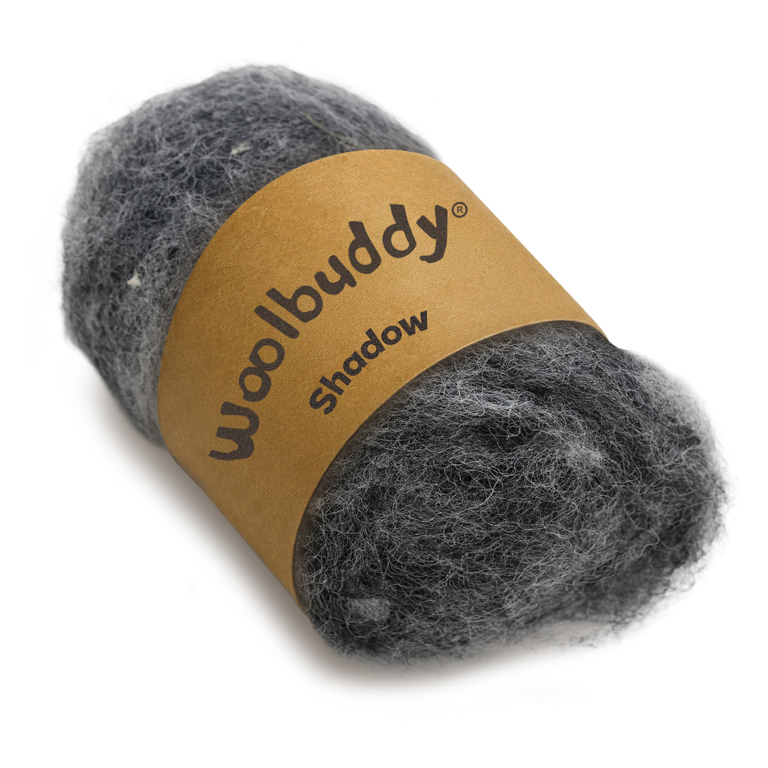 Corriedale Wool Shadow Gray – Premium Wool Roving for Needle Felting & Crafts | Woolbuddy