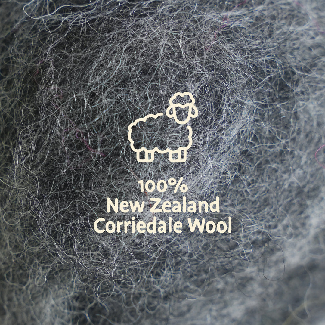 Corriedale Wool Shadow Gray – Premium Wool Roving for Needle Felting & Crafts | Woolbuddy