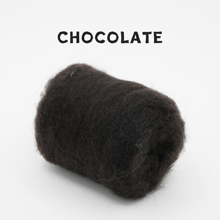 Corriedale Wool Chocolate – Premium Wool Roving for Needle Felting & Crafts | Woolbuddy