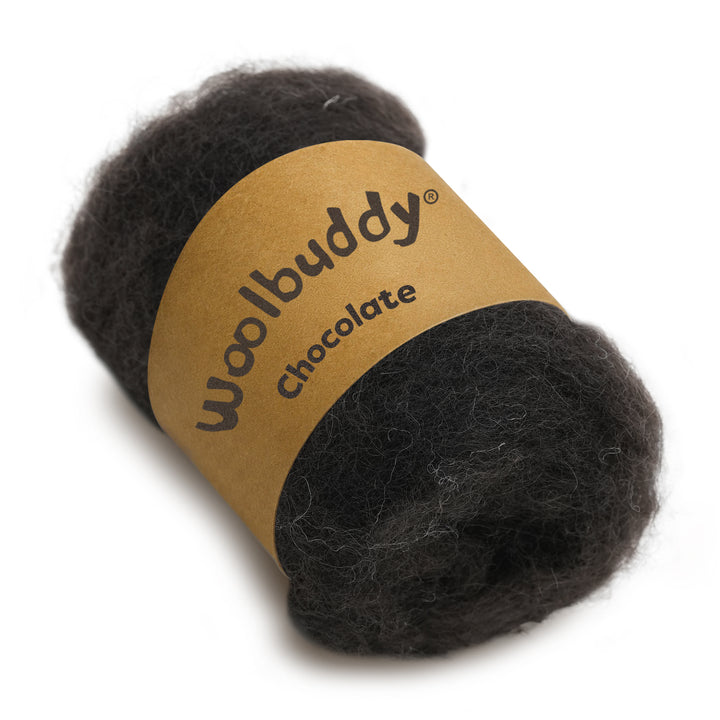 Corriedale Wool Chocolate – Premium Wool Roving for Needle Felting & Crafts | Woolbuddy