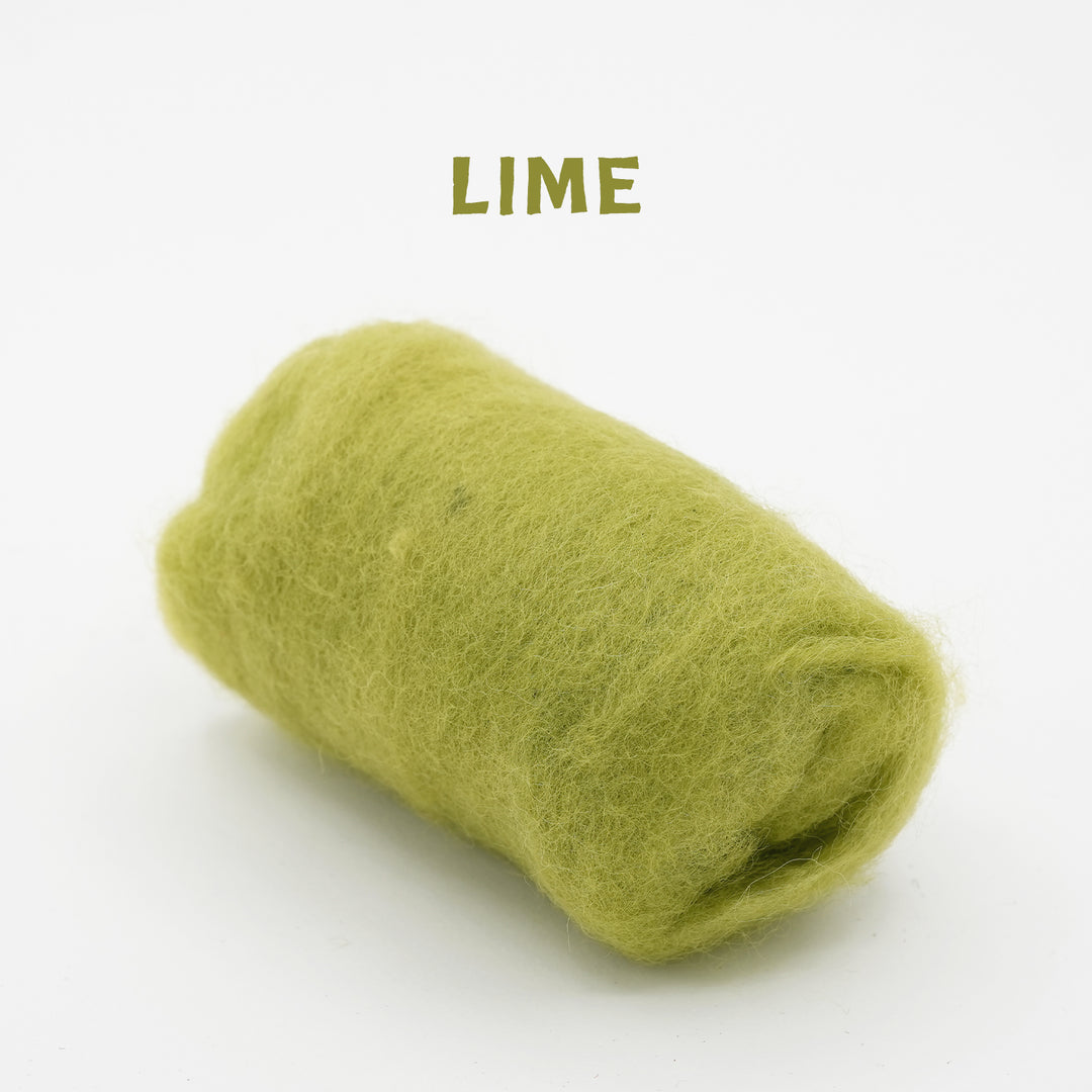 Corriedale Wool Lime – Premium Wool Roving for Needle Felting & Crafts | Woolbuddy