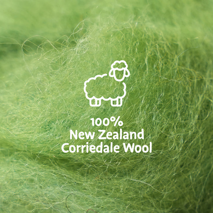 Corriedale Wool Grass – Premium Wool Roving for Needle Felting & Crafts | Woolbuddy