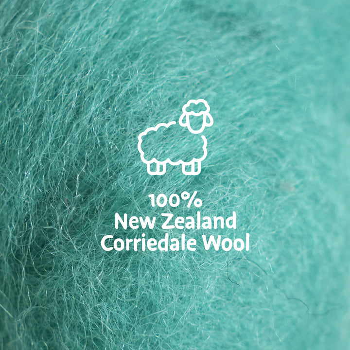 Corriedale Wool Aquamarine – Premium Wool Roving for Needle Felting & Crafts | Woolbuddy