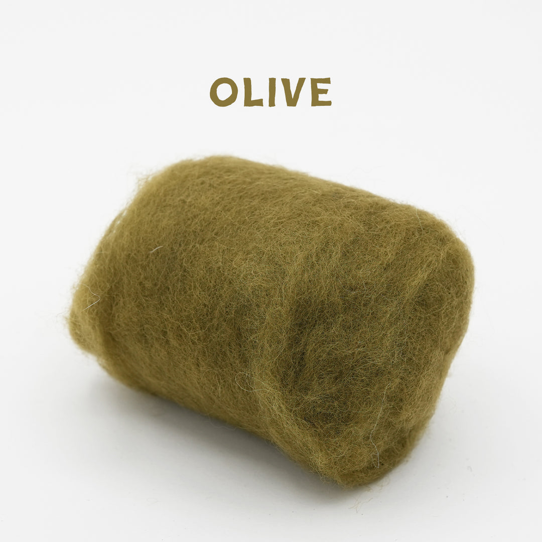 Corriedale Wool Olive – Premium Wool Roving for Needle Felting & Crafts | Woolbuddy
