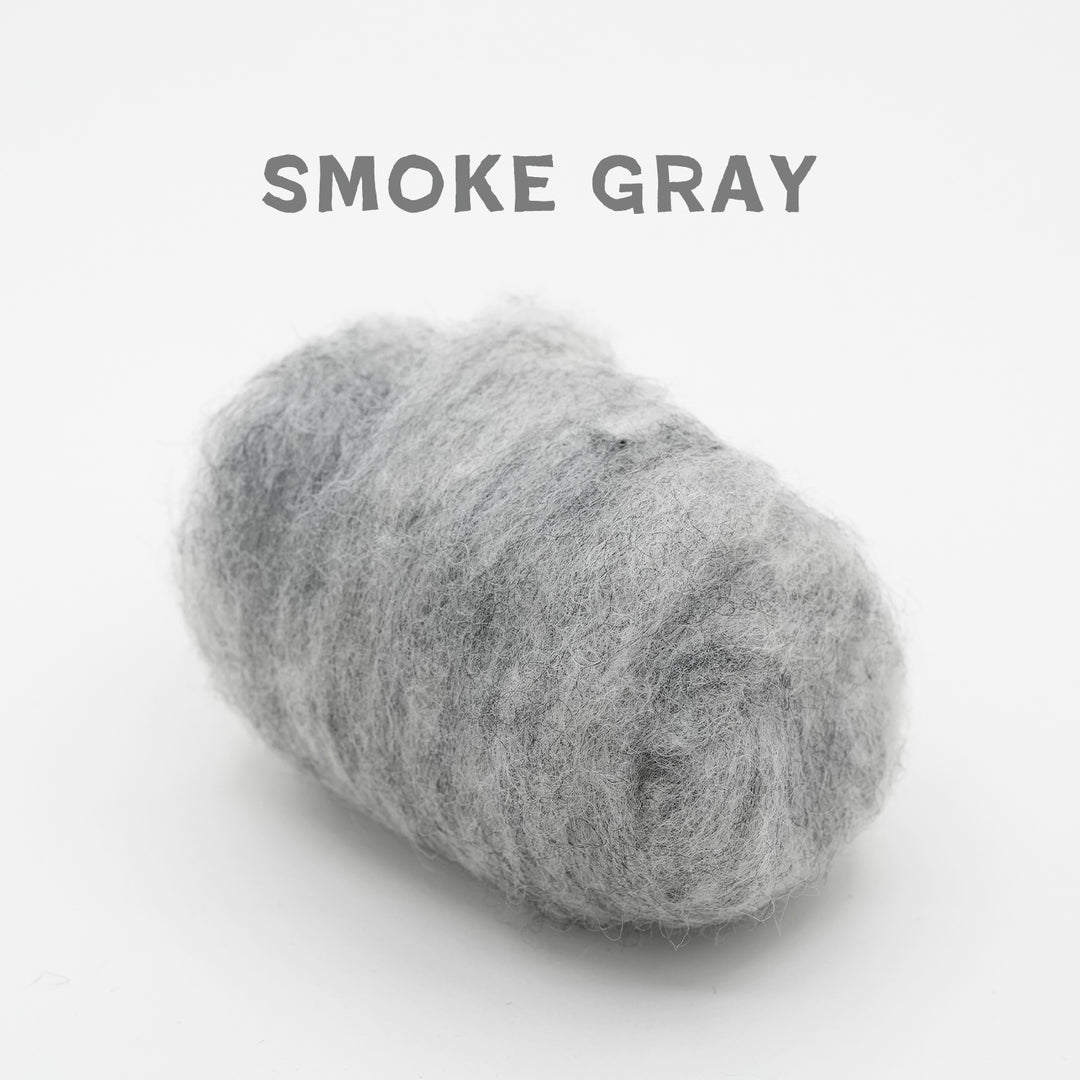 Corriedale Wool Smoke Gray – Premium Wool Roving for Needle Felting & Crafts | Woolbuddy