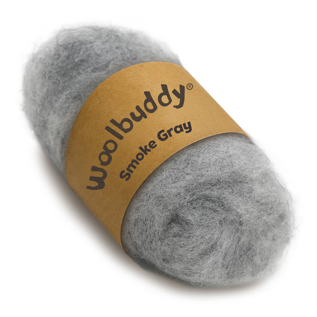 Corriedale Wool Smoke Gray – Premium Wool Roving for Needle Felting & Crafts | Woolbuddy