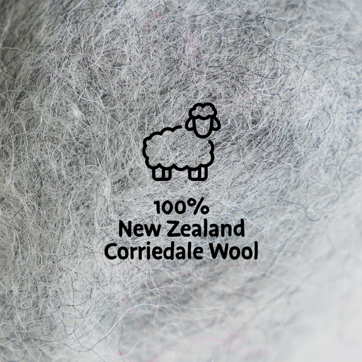 Corriedale Wool Smoke Gray – Premium Wool Roving for Needle Felting & Crafts | Woolbuddy