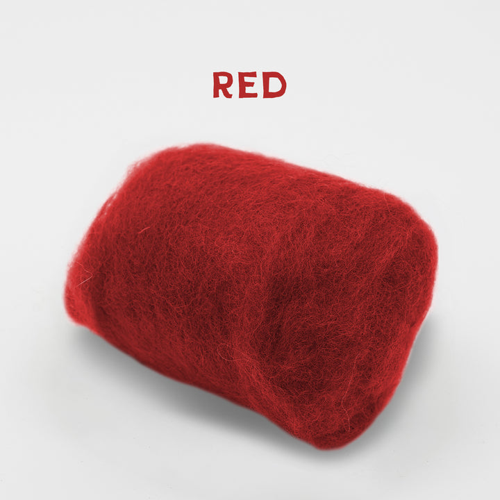 Corriedale Wool Red – Premium Wool Roving for Needle Felting & Crafts | Woolbuddy
