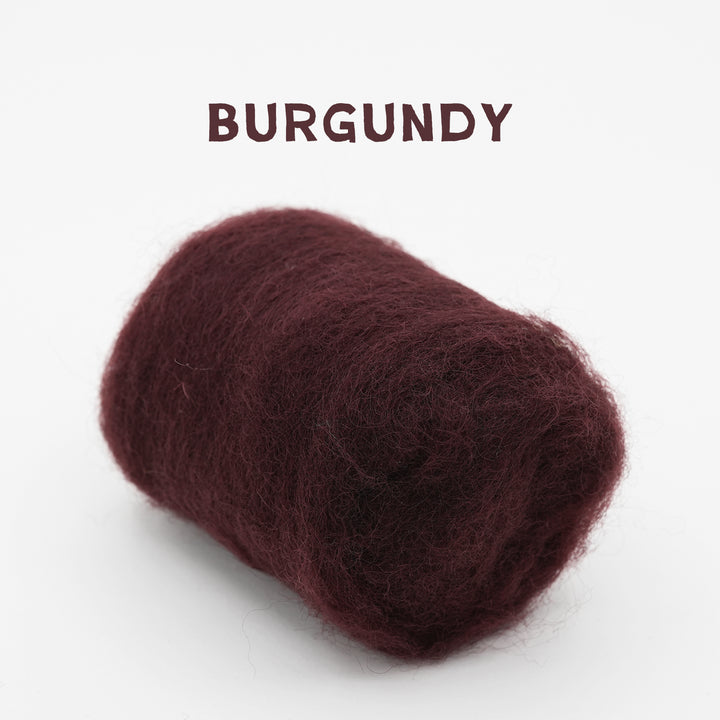 Corriedale Wool Burgundy – Premium Natural Wool Roving for Needle Felting & Crafts | Woolbuddy