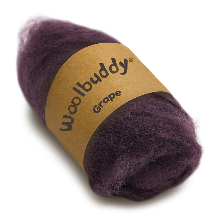 Corriedale Wool Grape – Premium Wool Roving for Needle Felting & Crafts | Woolbuddy