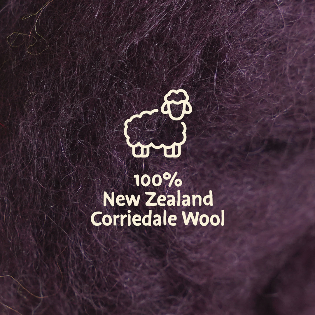 Corriedale Wool Grape – Premium Wool Roving for Needle Felting & Crafts | Woolbuddy
