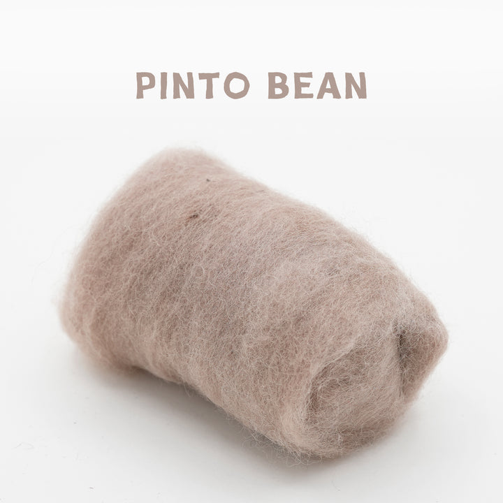 Corriedale Wool Pinto Bean – Premium Wool Roving for Needle Felting & Crafts | Woolbuddy