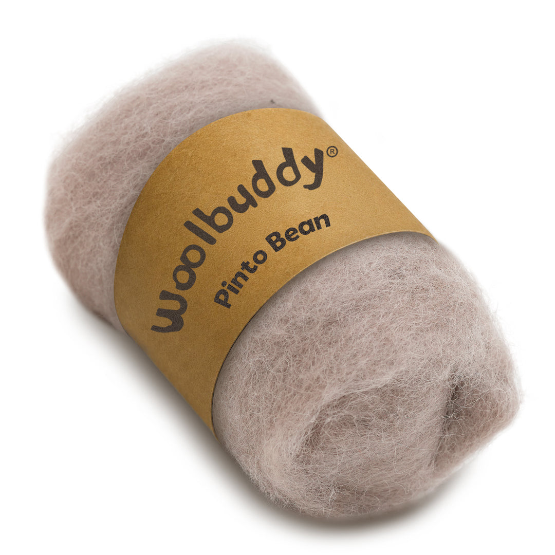 Corriedale Wool Pinto Bean – Premium Wool Roving for Needle Felting & Crafts | Woolbuddy
