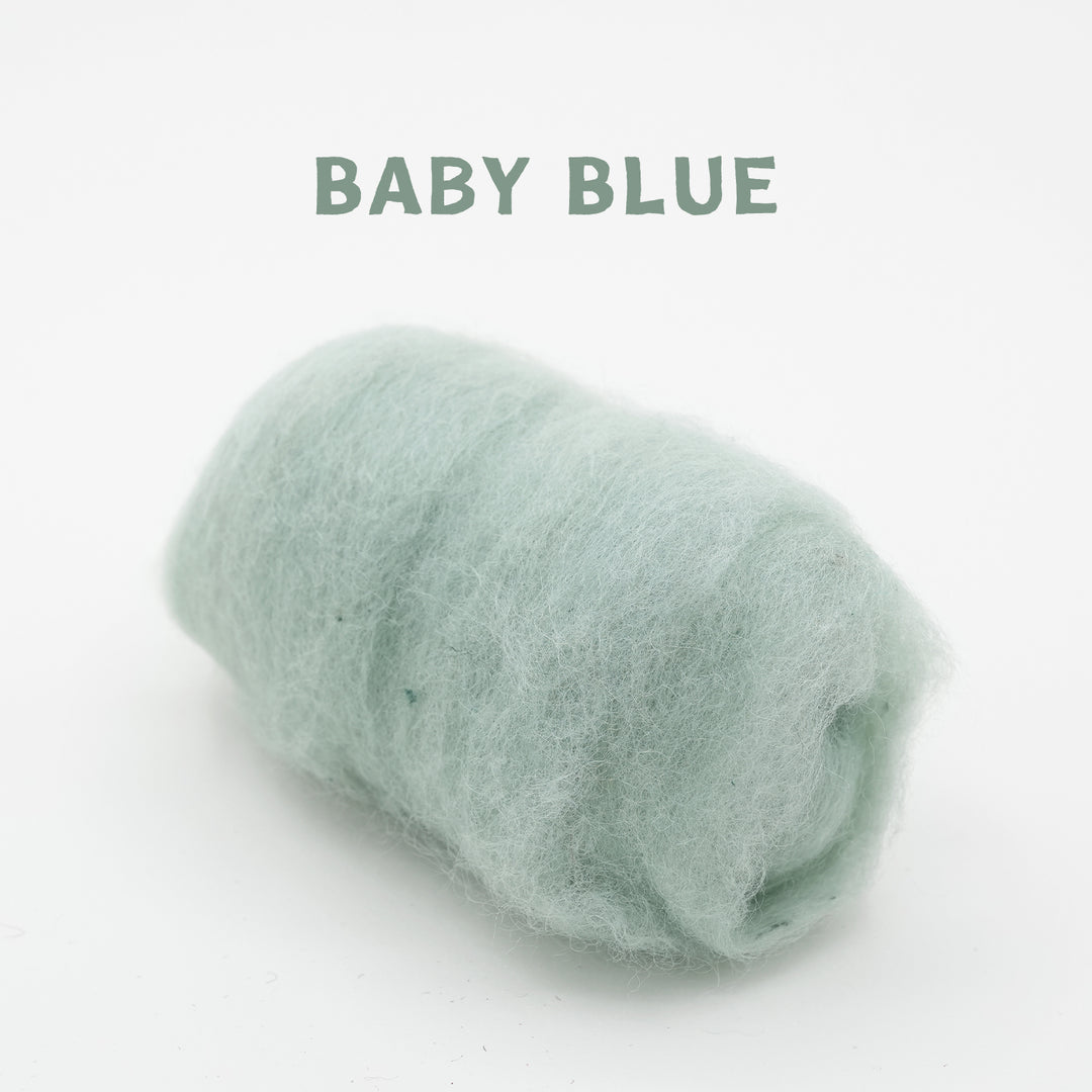 Corriedale Wool Baby Blue – Premium Wool Roving for Needle Felting & Crafts | Woolbuddy