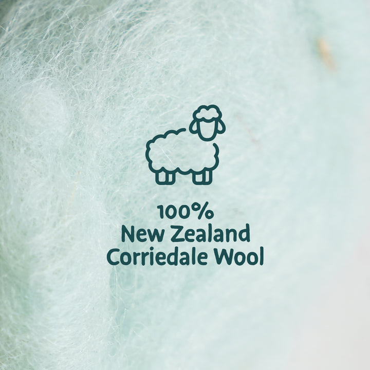 Corriedale Wool Baby Blue – Premium Wool Roving for Needle Felting & Crafts | Woolbuddy