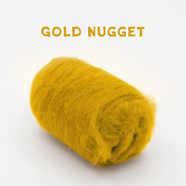 Corriedale Wool Gold Nugget – Premium Wool Roving for Needle Felting & Crafts | Woolbuddy