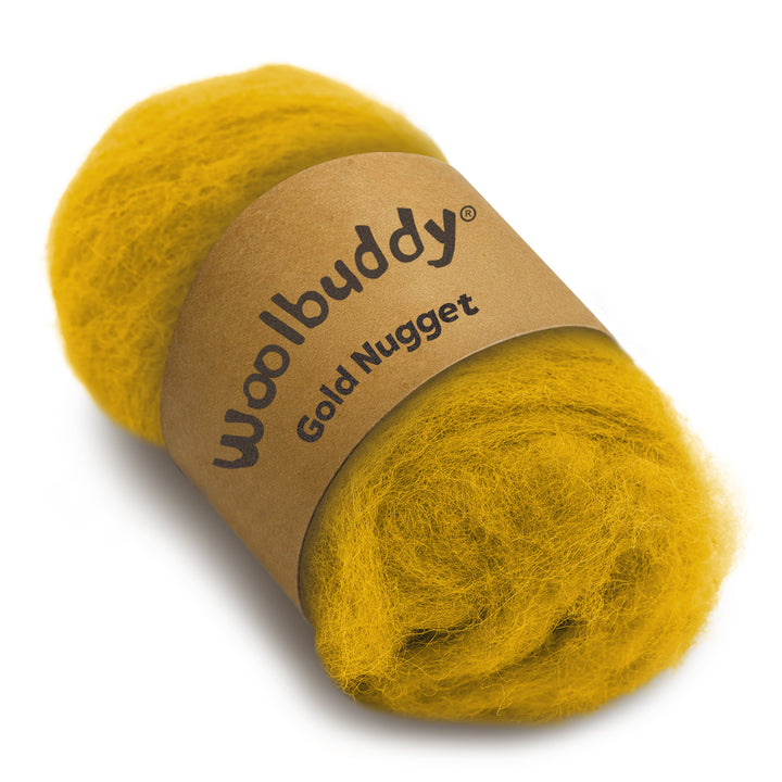 Corriedale Wool Gold Nugget – Premium Wool Roving for Needle Felting & Crafts | Woolbuddy