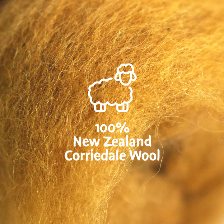 Corriedale Wool Gold Nugget – Premium Wool Roving for Needle Felting & Crafts | Woolbuddy