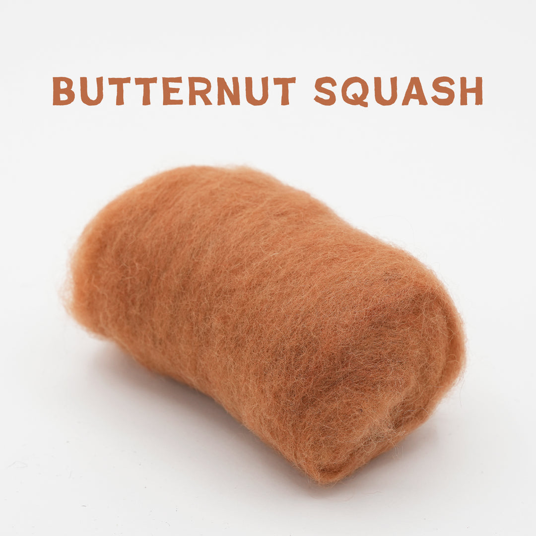 Corriedale Wool Butternut Squash – Premium Wool Roving for Needle Felting & Crafts | Woolbuddy