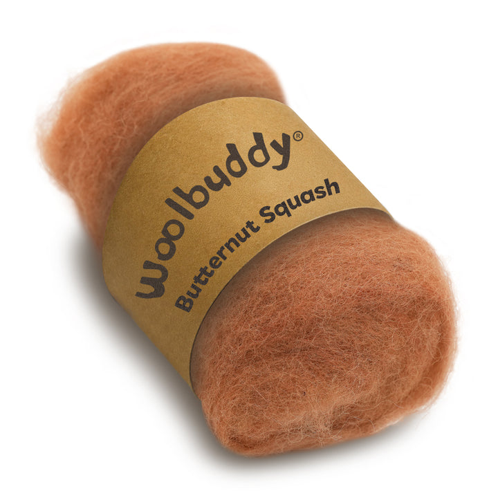 Corriedale Wool Butternut Squash – Premium Wool Roving for Needle Felting & Crafts | Woolbuddy