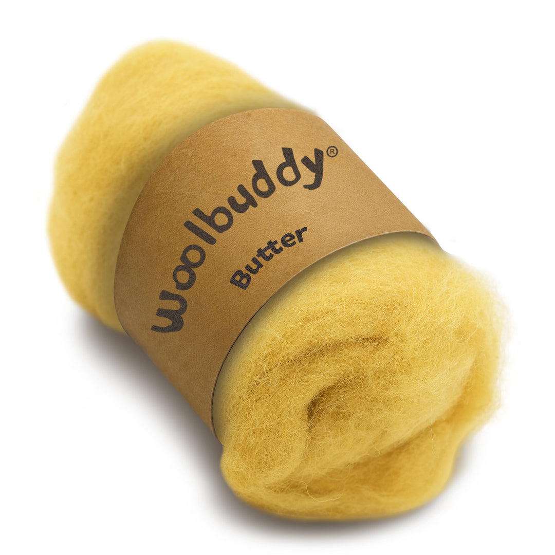 Corriedale Wool Butter – Premium Wool Roving for Needle Felting & Crafts | Woolbuddy