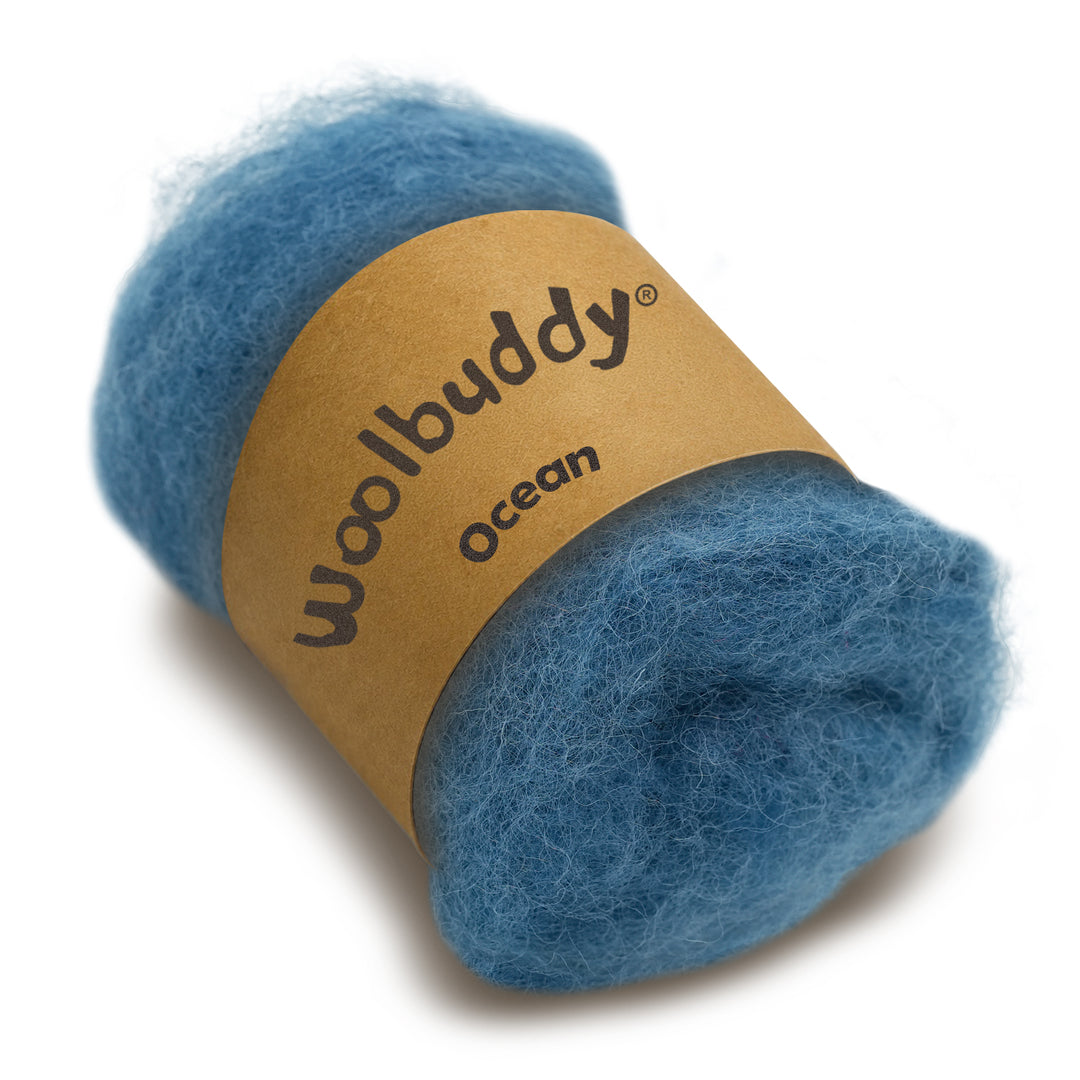 Corriedale Wool Ocean – Premium Wool Roving for Needle Felting & Crafts | Woolbuddy