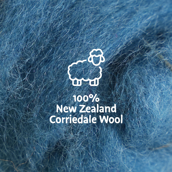 Corriedale Wool Ocean – Premium Wool Roving for Needle Felting & Crafts | Woolbuddy