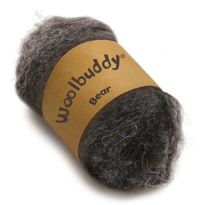 Corriedale Wool Bear– Premium Natural Wool Roving for Needle Felting, Spinning, and Crafting | Woolbuddy