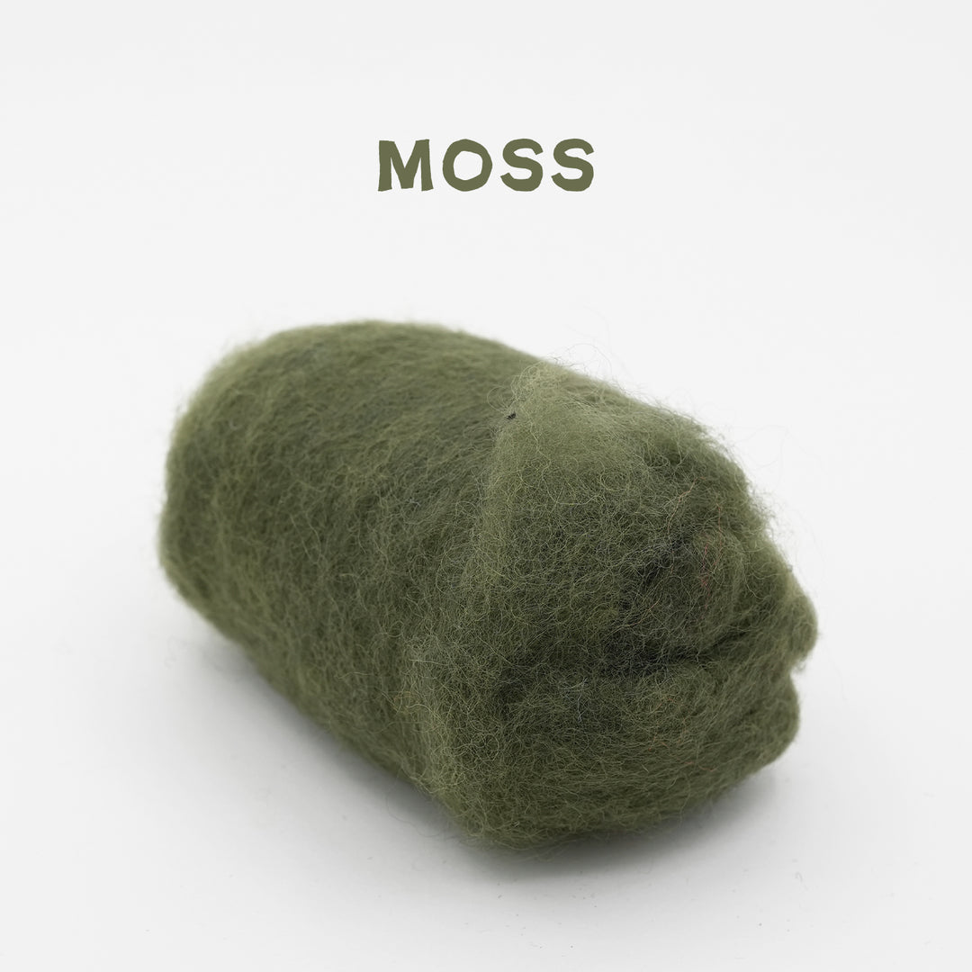 Corriedale Wool Moss – Premium Wool Roving for Needle Felting & Crafts | Woolbuddy