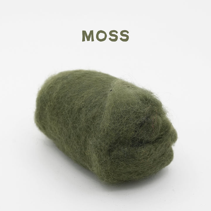 Corriedale Wool Moss – Premium Wool Roving for Needle Felting & Crafts | Woolbuddy