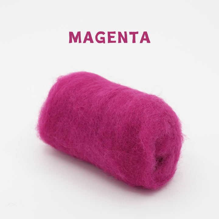 Corriedale Wool Magenta – Premium Wool Roving for Needle Felting & Crafts | Woolbuddy