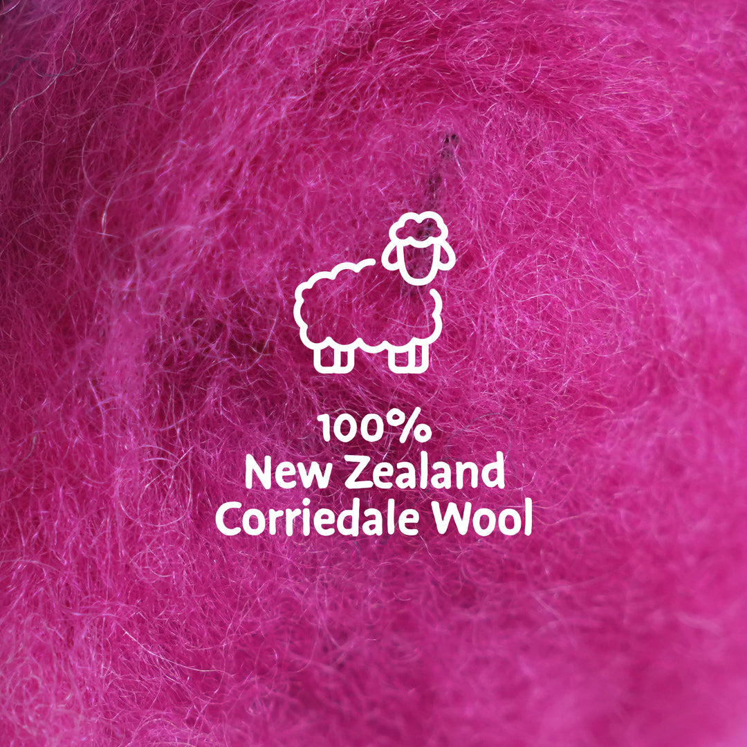 Corriedale Wool Magenta – Premium Wool Roving for Needle Felting & Crafts | Woolbuddy