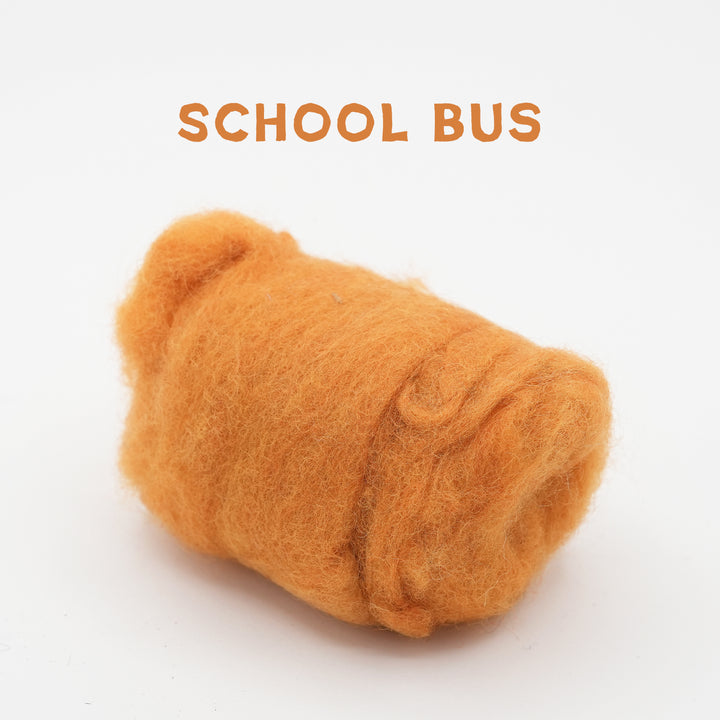 Corriedale Wool School Bus – Premium Wool Roving for Needle Felting & Crafts | Woolbuddy