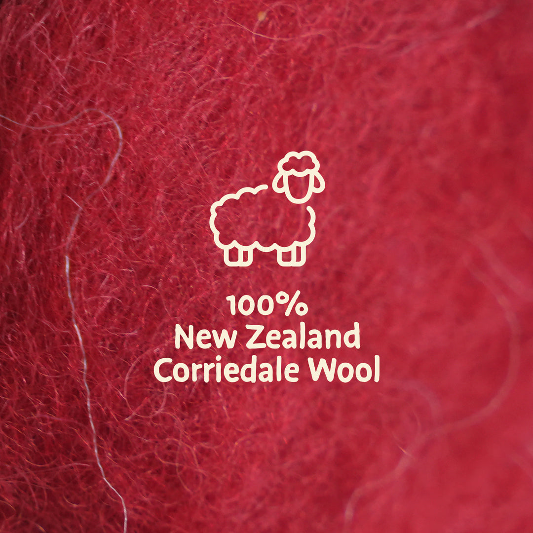 Cherry Corriedale Wool – Roving for Felting, Spinning & Crafting | Woolbuddy
