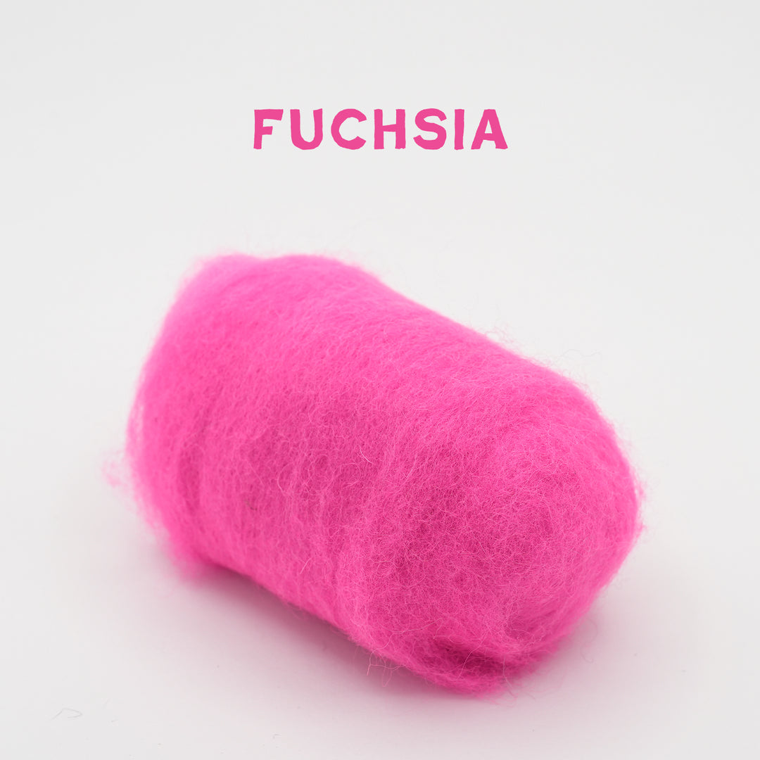 Corriedale Wool Fuchsia – Premium Wool Roving for Needle Felting & Crafts | Woolbuddy