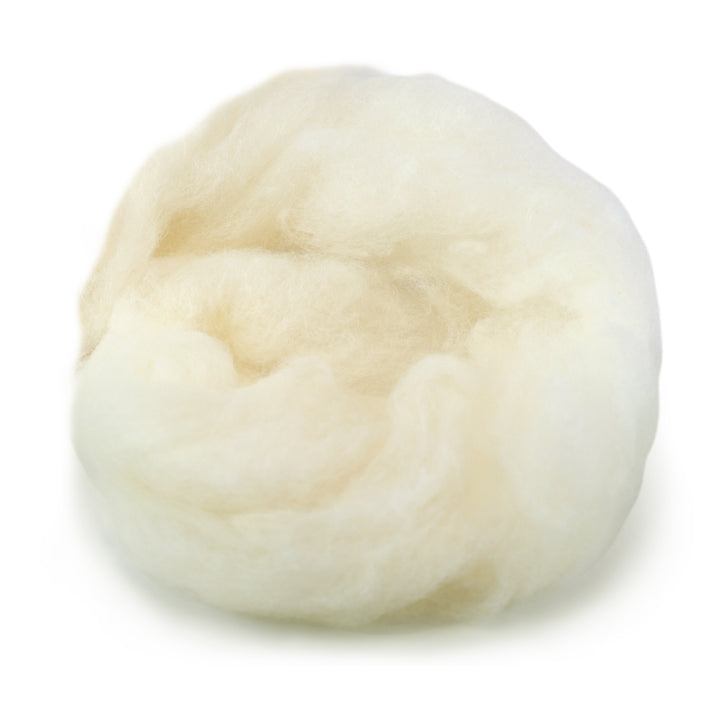 White Core Wool – Soft Natural Wool Roving for Needle Felting | Woolbuddy
