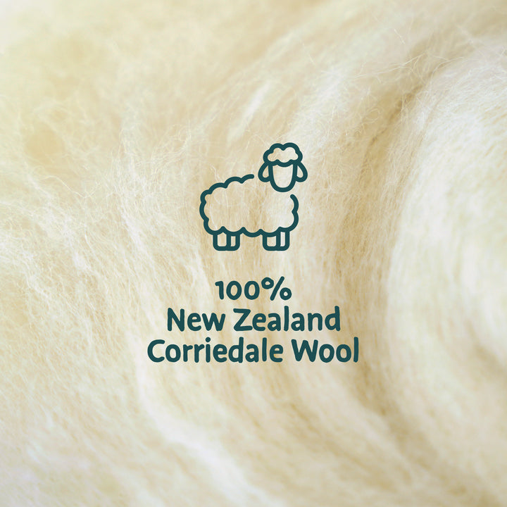 White Core Wool – Soft Natural Wool Roving for Needle Felting | Woolbuddy