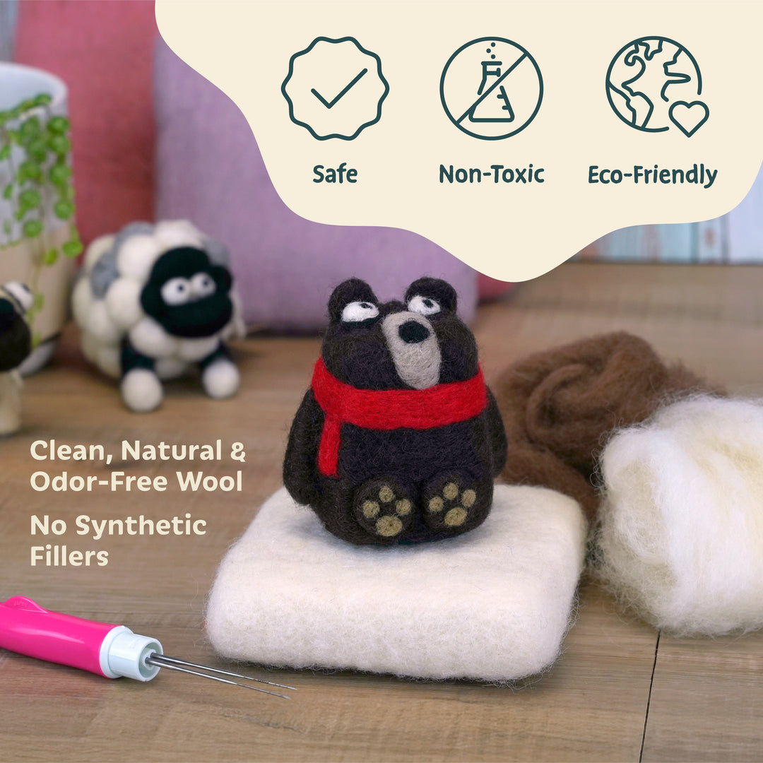 White Core Wool – Soft Natural Wool Roving for Needle Felting | Woolbuddy