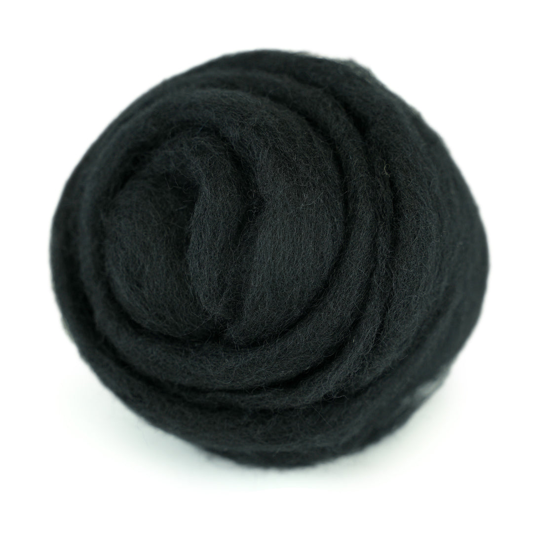Corriedale Wool Black – Premium Wool Roving for Needle Felting & Crafts | Woolbuddy