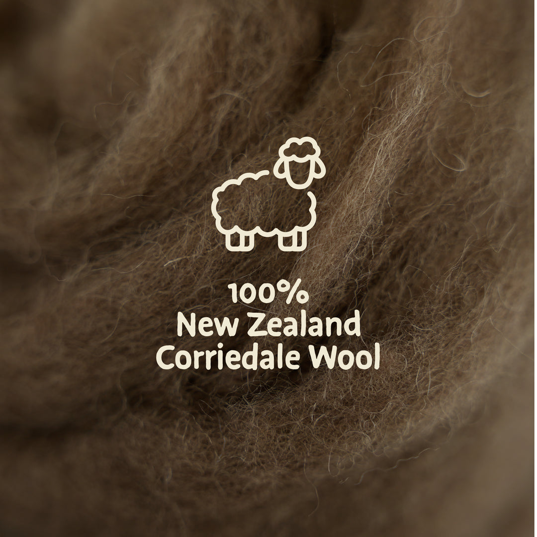 8 oz Brown Corriedale Wool – Roving for Felting, Spinning & Crafting | Woolbuddy