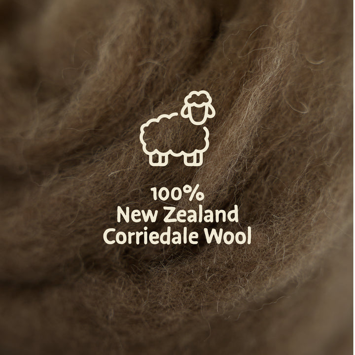 8 oz Brown Corriedale Wool – Roving for Felting, Spinning & Crafting | Woolbuddy