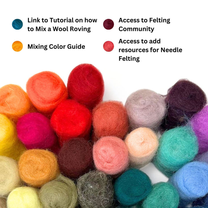 Woolbuddy 40 colors wool collection and what's inside the kit