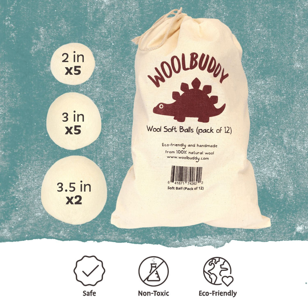 Soft Wool Felt Balls – 20 pcs / 12 pcs for Crafts, DIY Decorations, and Needle Felting | Woolbuddy