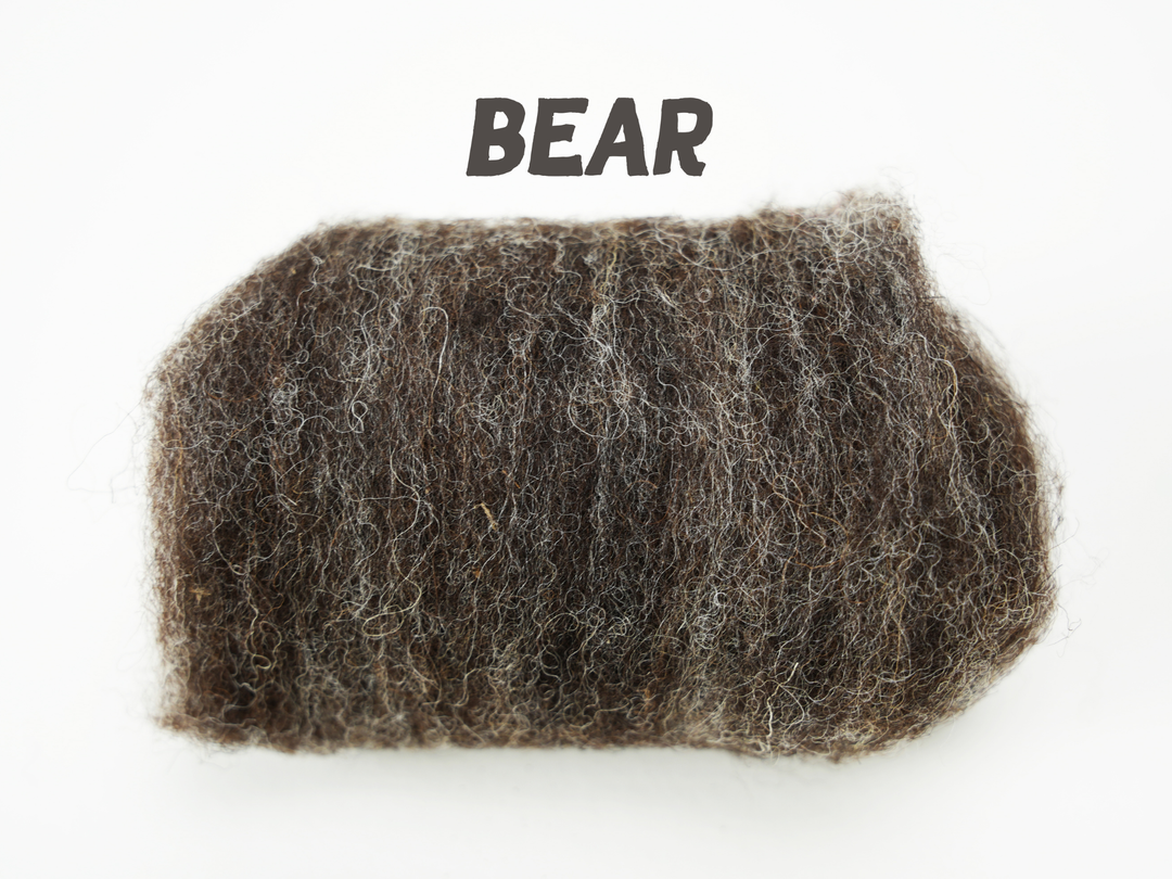 Corriedale Wool Bear– Premium Natural Wool Roving for Needle Felting, Spinning, and Crafting | Woolbuddy