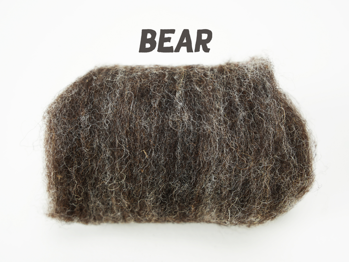 Corriedale Wool Bear– Premium Natural Wool Roving for Needle Felting, Spinning, and Crafting | Woolbuddy