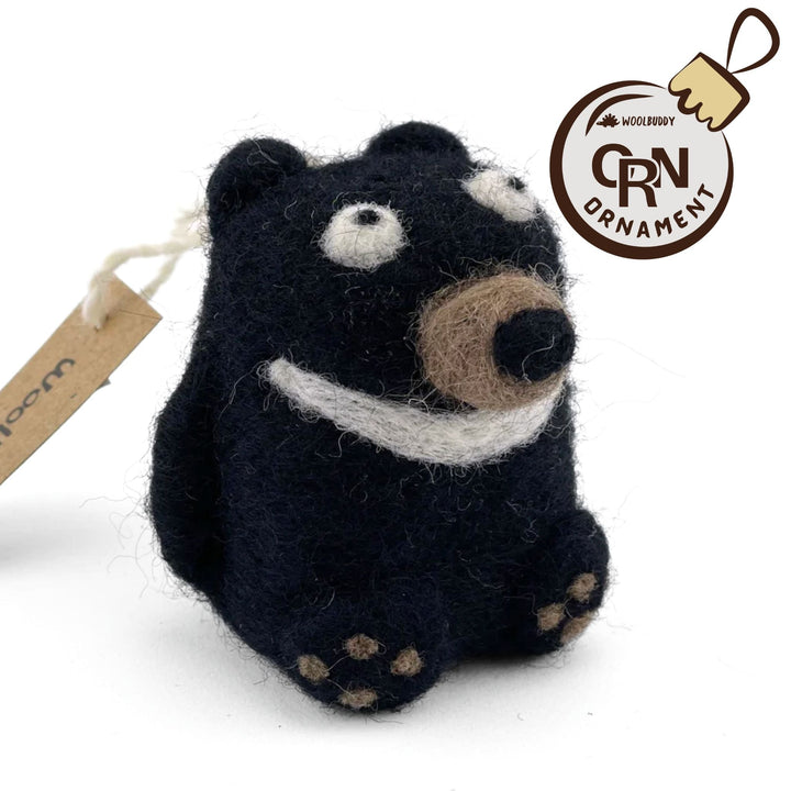 Black Bear Ornament - Woolbuddy