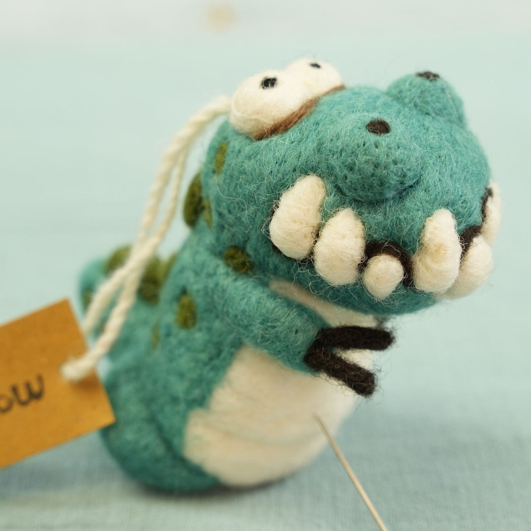 Blue T - rex Ornament - Woolbuddy